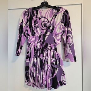 Purple and Black Patterned Blouse